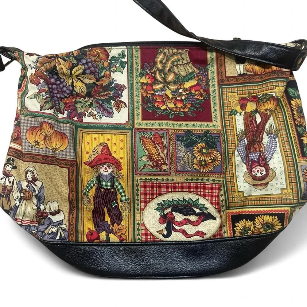 Vintage “Harvest Time” Patterned Fabric Purse - Picture 2 of 5